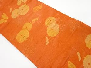 菊に蝶模様織り出し名古屋帯